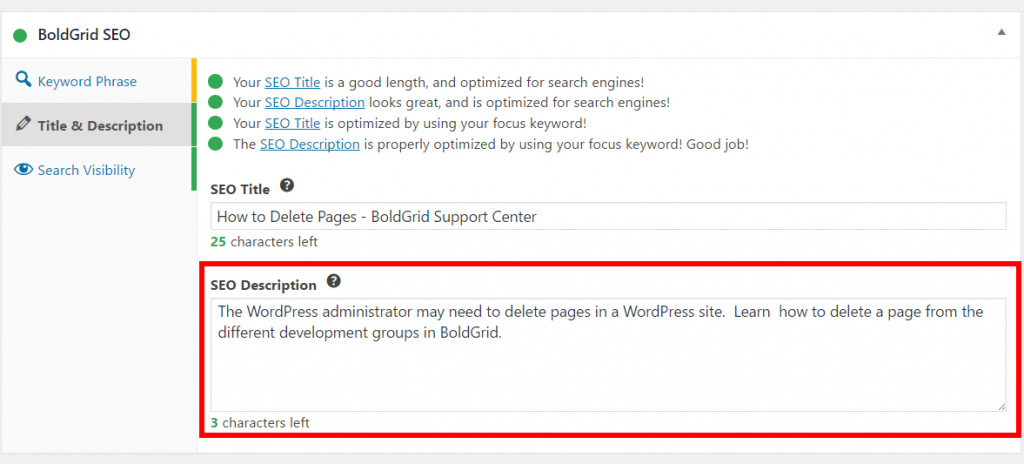 SEO Title and Meta Description | BoldGrid