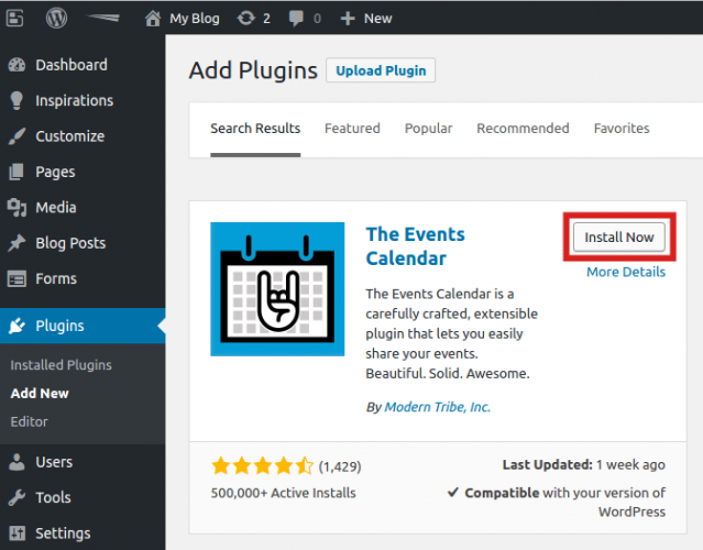 How to Install The Events Calendar Plugin BoldGrid