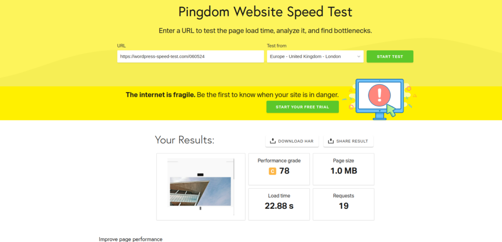 full site delivery testing w3 total cache