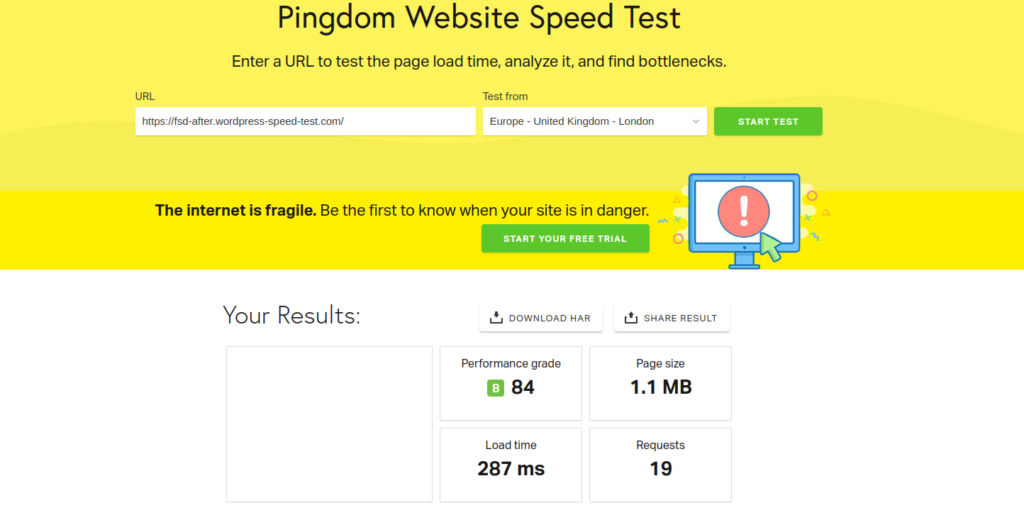 full site delivery testing w3 total cache